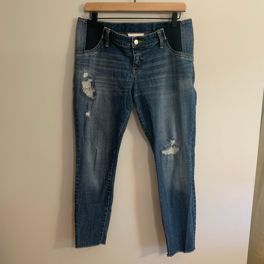 Distressed Maternity Cropped Jeans Size 10